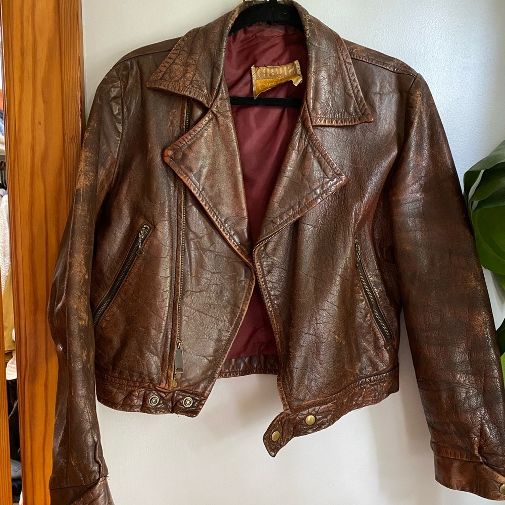 RARE Vintage Motorcycle Leather Jacket